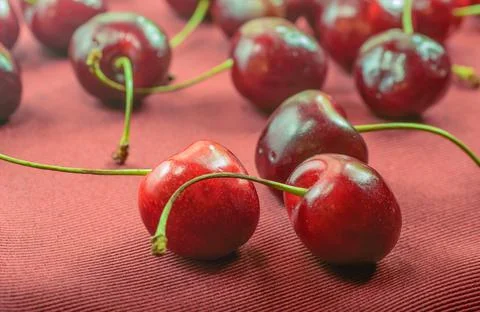 Ripe cherries Stock Photos