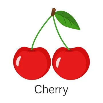 Ripe cherry isolated on white background Stock Illustration