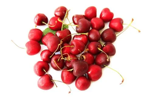Ripe cherry isolated on white Stock Photos