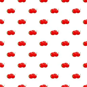 Ripe cherry tomato fruit seamless pattern background イラスト素材