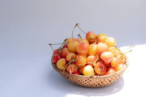 Ripe cherry on a white background Stock Photos