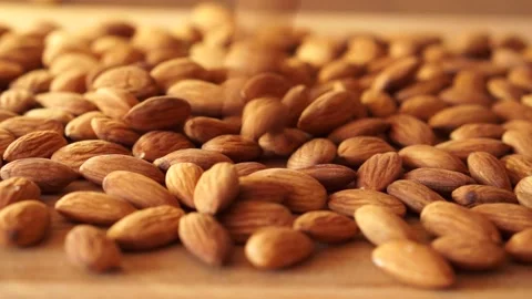 Ripe clean walnut almonds close up. background 113 Stock Footage 151000988