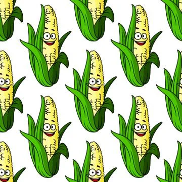 Ripe corn seamless pattern イラスト素材