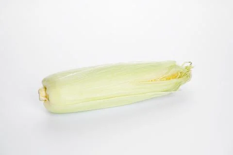 Ripe corn on a white background. Stock Photos