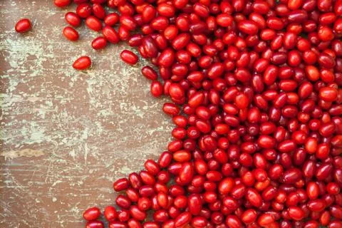 Ripe Cornus mas cherry Stock Photos