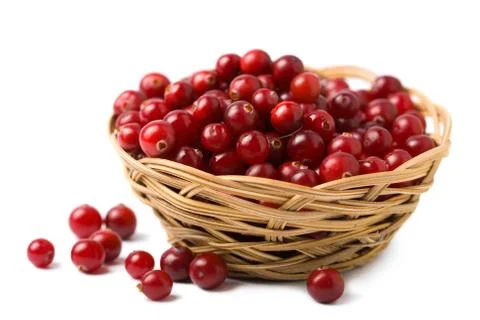 Ripe cranberries isolated Stock Photos