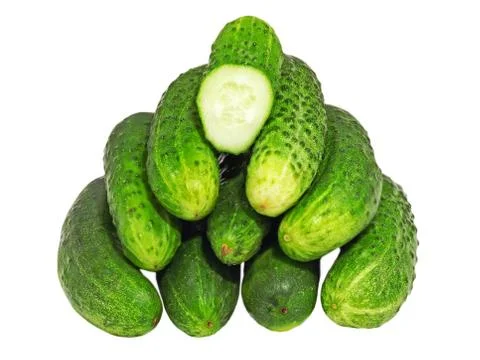 Ripe cucumbers  isolated. Stock Photos