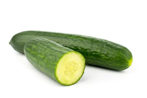 Ripe cucumbers isolated Stock Photos