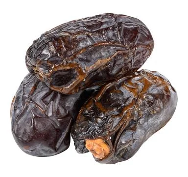 Ripe dates on white isolated background Stock-Fotos