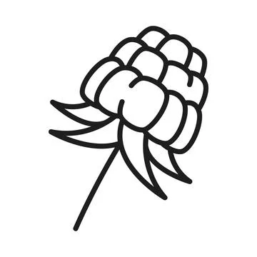 Ripe dewberry berry, isolated raspberry food icon Illustrazione stock