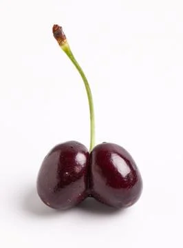 Ripe Double Cherry Stem Stock Photos