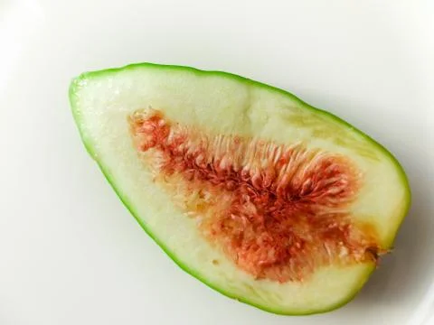 Ripe figs on a white background. Close-up, selective focus Foto stock