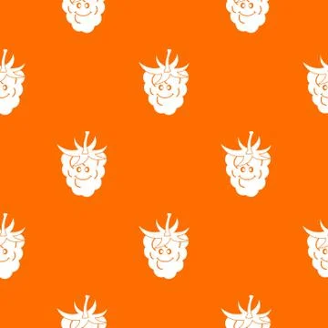 Ripe fresh smiling raspberry pattern seamless Stock Illustration