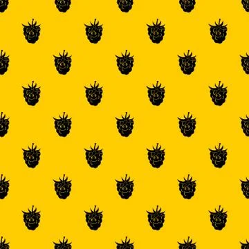 Ripe fresh smiling raspberry pattern vector Stock Illustration