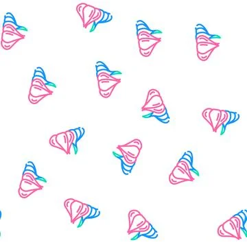 Ripe garlic vector seamless pattern Stock Illustration