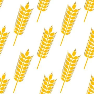 Ripe golden wheat in a seamless pattern Illustrazione stock