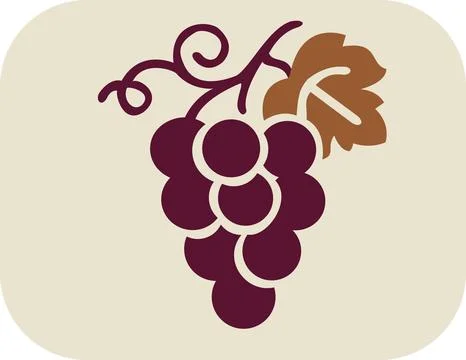 Ripe Grape Bunch With Leaf Illustration Stock Illustration