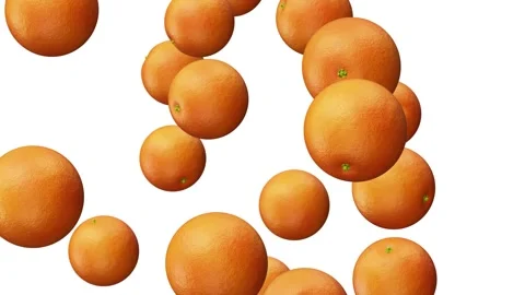 Ripe grapefruits falling from the top in UHD with alpha matte Stock-Footage 265929650