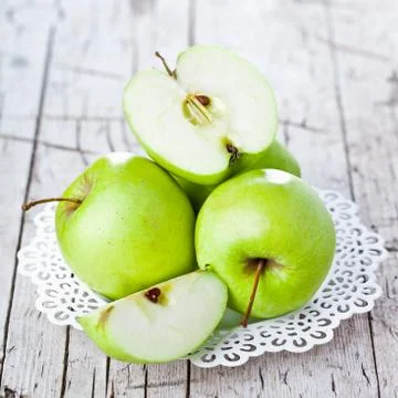 Ripe green apples Stock Photos