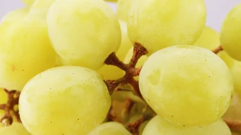 Ripe green grapes close up rotating camera motion stock footage Stock Footage 337089898