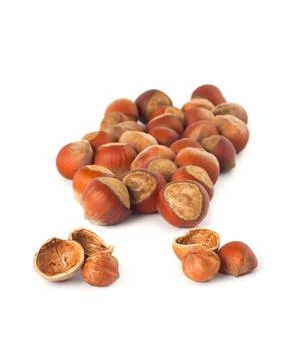 Ripe hazelnuts Stock Photos