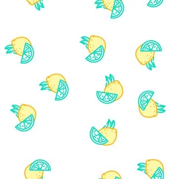 Ripe lemon vector seamless pattern Stock Illustration