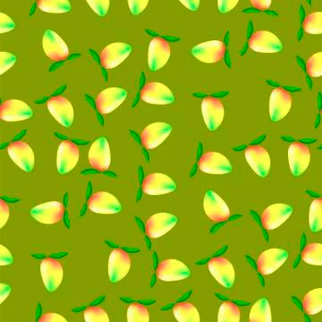 Ripe Mango Fruit Seamless Pattern イラスト素材