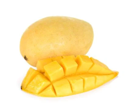 Ripe mango isolated on the white background Stock Photos