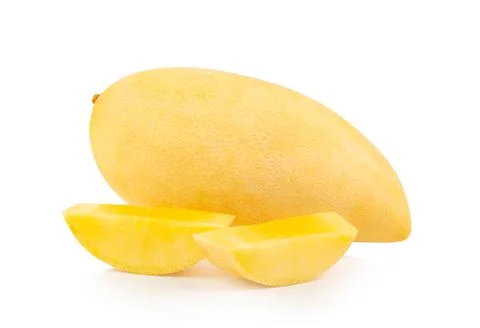 Ripe mango isolated on white Stock Photos