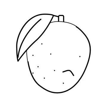 Ripe mango leaf line icon vector illustration Stock Illustration