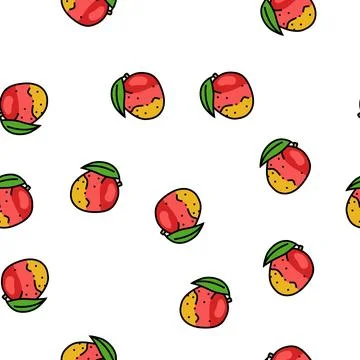 Ripe mango leaf vector seamless pattern イラスト素材