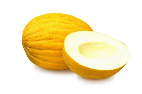 Ripe melon isolated on white Stock Photos