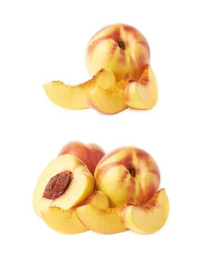 Ripe nectarine fruit isolated Stock Photos