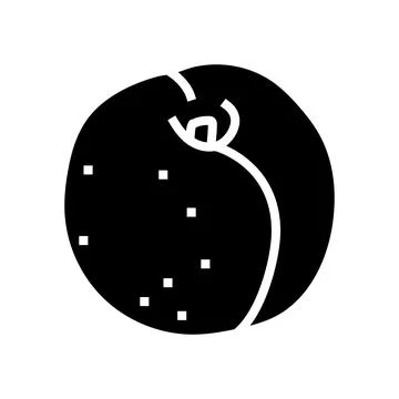 Ripe nectarine glyph icon vector illustration Stock Illustration