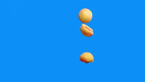 Ripe nectarine isolated on blue background. Stock Footage 167991739