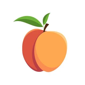 Ripe nectarine is isolated on a white background. Stock Illustration