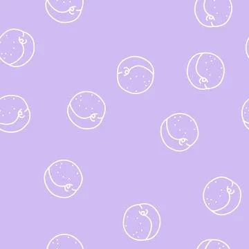 Ripe nectarine line seamless pattern Illustrazione stock