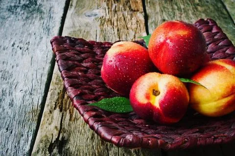 Ripe nectarines Stock Photos