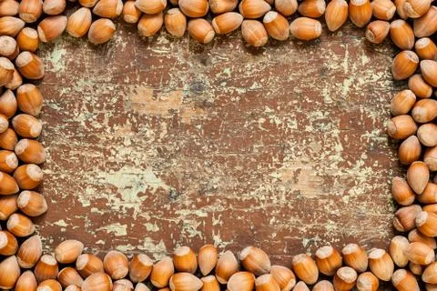 Ripe nuts background Stock Photos