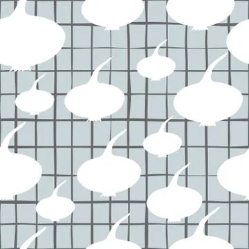 Ripe onion seamless pattern. Hand drawn onion bulb vegetable wallpaper. Illustrazione stock