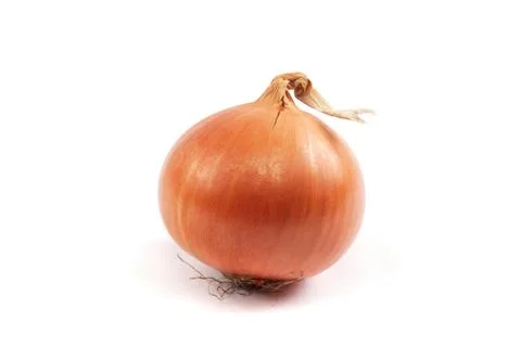 Ripe onion on a white background. Stock Photos