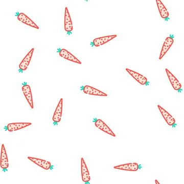 Ripe orange carrot vector seamless pattern Stock Illustration
