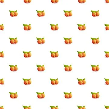 Ripe orange fruit berry seamless pattern 스톡 일러스트