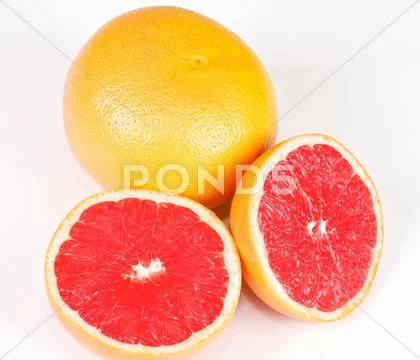Ripe orange grapefruit isolated Stock Photos