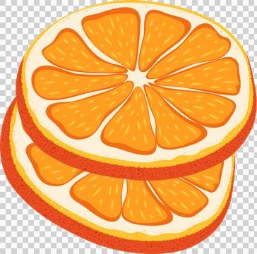 Ripe Orange Slice. Piece of orange fruit , template, stickers, prints, food.. Illustrazione stock