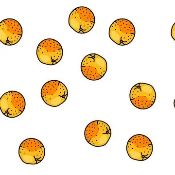 Ripe orange vector seamless pattern Stock Illustration