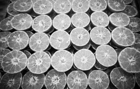 Ripe oranges with clipping path, Pattern backgrounds Stock Photos