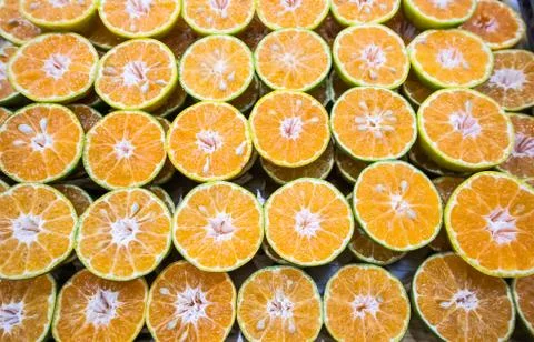 Ripe oranges with clipping path, Pattern backgrounds Foto stock