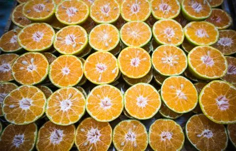 Ripe oranges with clipping path, Pattern backgrounds Foto stock