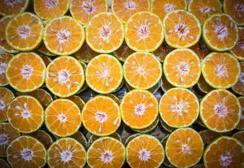 Ripe oranges with clipping path, Pattern backgrounds 写真素材